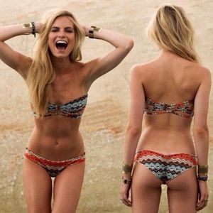 RARE Boys + Arrows Olivia the Outlaw ‘Mohawk’ Multi-Color Women’s Bikini SIZE S
